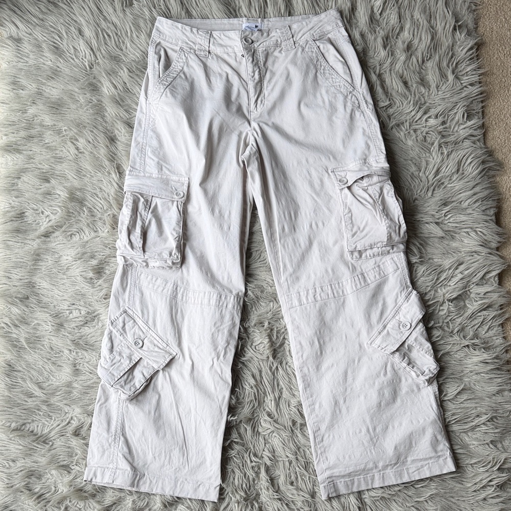 Garage Light Khaki Wide Leg Cargo Pants
